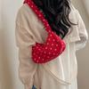 Pleated Printed Handbag Cloth Canvas Underarm Bag Comfortable Polka Dot Shoulder Bag  Shopping