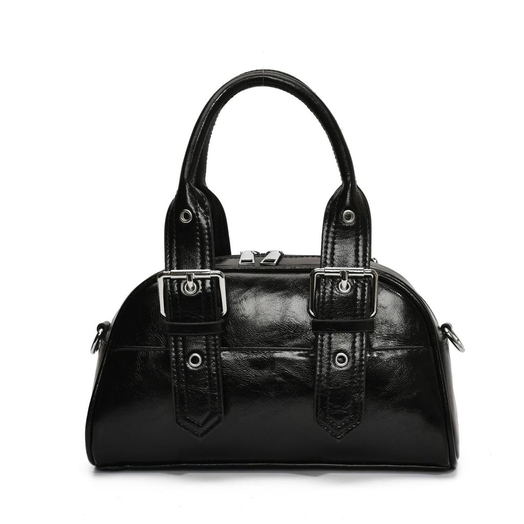 New Product Hot Sale Fashion Locomotive Style Simple Portable Boston Bag Personality Versatile Niche Design Messenger Bag Women