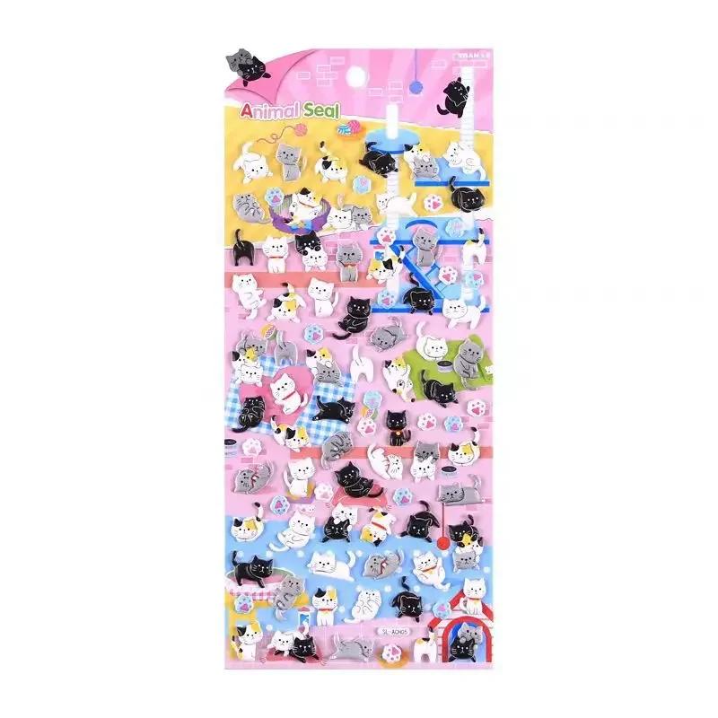 1 stk Kawaii Søt Liten Skum 3D Dekorativt Dyr Skrivesaker Klistremerker Scrapbooking DIY Dagbok Album Klistremerke