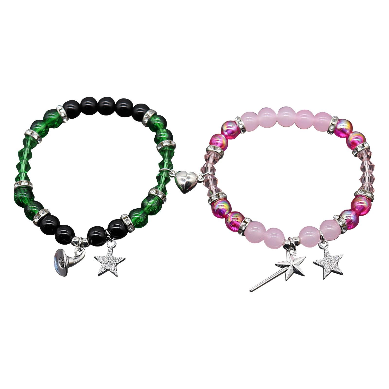 

Браслет Evil Music, Браслет для пар из фильмов «Дружба», 2 предмета, магнитный браслет, привлекательный браслет из бисера One Size белый