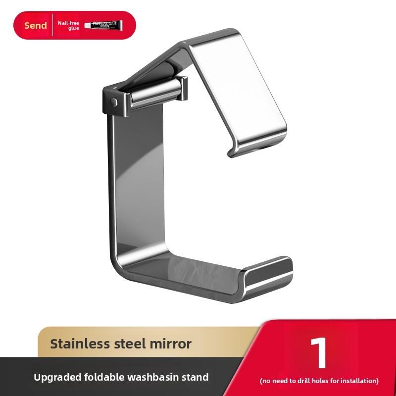 Stainless Steel Sink Hook With Adhesive Mounting For Bathroom And Toilet Storage