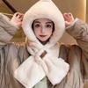Scarf Hat Integrated Autumn and Winter Warm Plush Thickened Imitation Rabbit Fur Cute Ear Protection Hat
