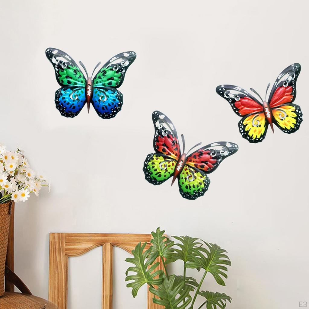 Butterfly Wall Sculpture Decoration Figurine Artwork Hanging Metal for Indoor Yard