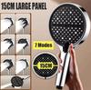 15CM Big Panel High Pressure Shower Head 7 Modes Adjustable Showerheads Water Saving One-Key Stop Water Bathroom Spray Nozzle