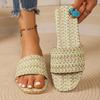 2025Mntrerm Summer Woman Natural Bamboo Rattan Cane Grass Weaving  Shoes Vine Grass Casual  Non-slip Slippers Female