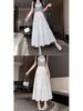 2024 Iridescent White A-line High-Waisted Gauze Midi Skirt - Fairy Summer