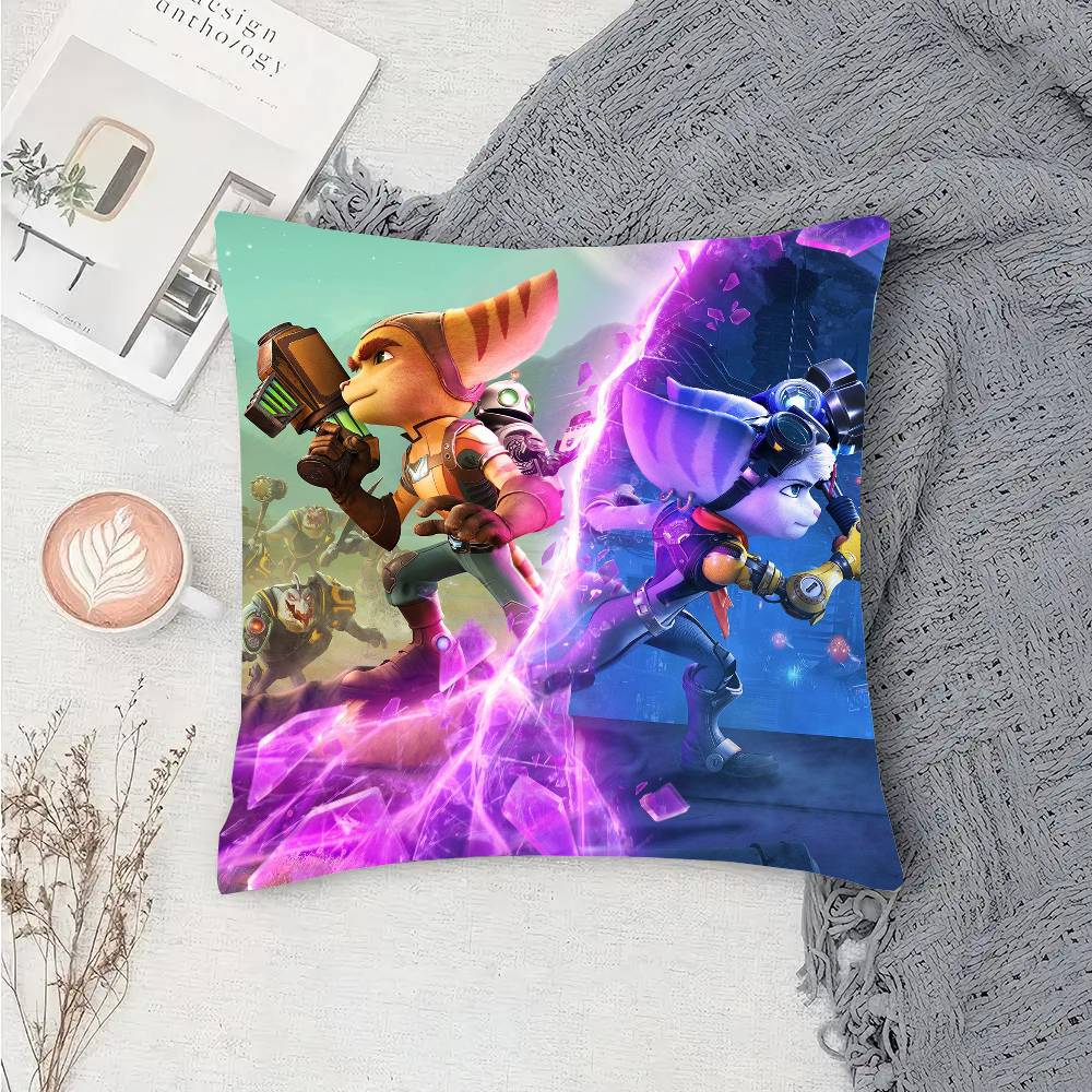 Adventure Game R-Ratchet C-Clank Vintage Pillow Case Sofa Cushion Cover Room Home Decoration