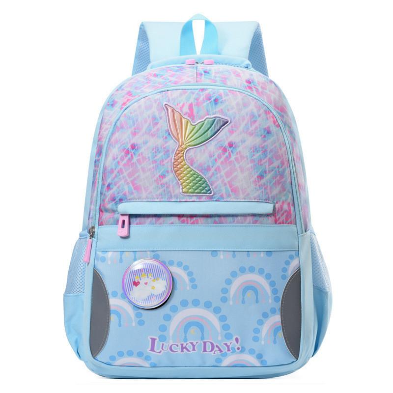 Adorable Mermaid Cartoon School Backpack For Girls With Large Capacity And Oxford Fabric