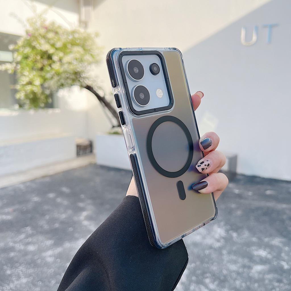 Applicable to Redmi note14pro mobile phone case 14c/13C laser note15 magnetic protective case note15Pro