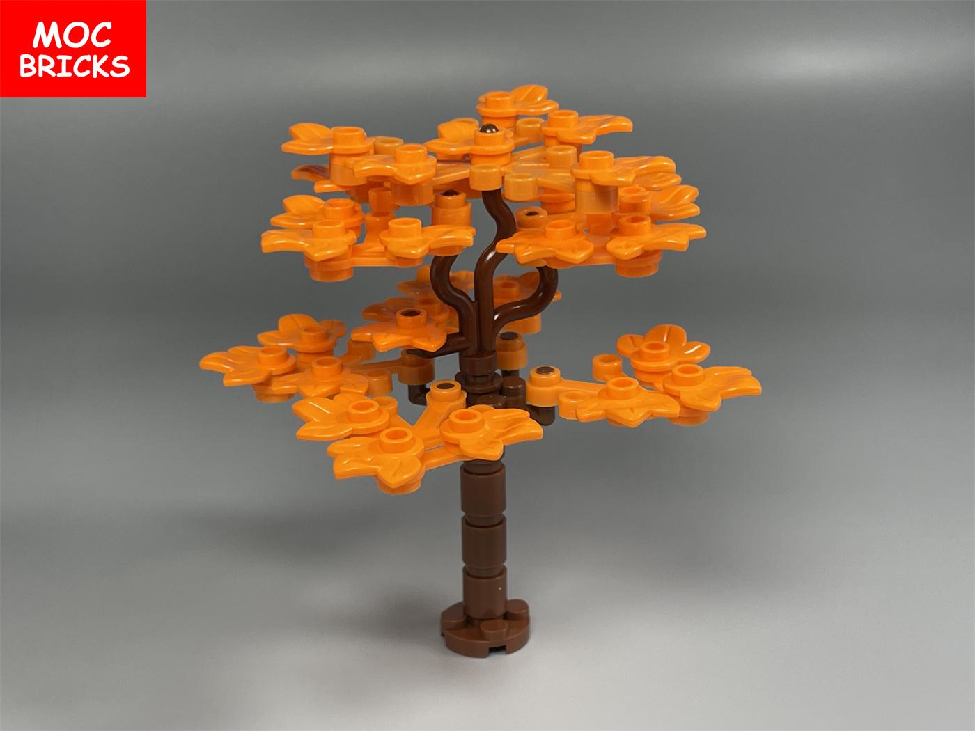 

Non-Toxic Moc Bricks Maple Leaf Plant Lake Forest Tree Rivers Natural Scenery Four Seasons City House Decorations Building Blocks Toy