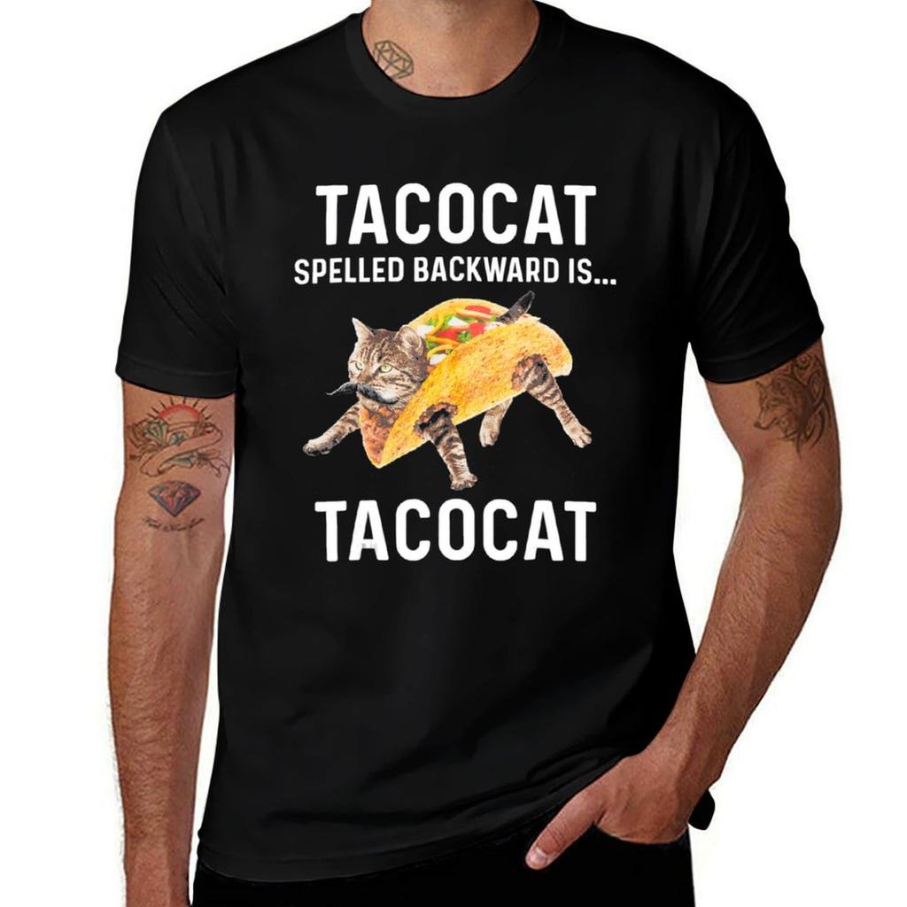 Tacocat Spelled Backward Is.... T-Shirt Relaxed Casual Short Sleeve Tee