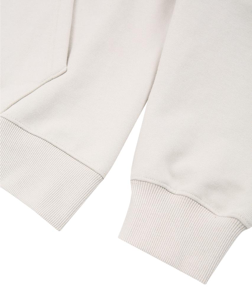 Gainsboro 2Way Signature 1 Zip-Up Hoodie_Cream