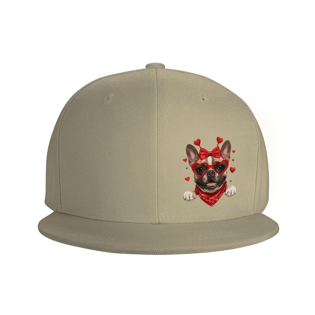 French Bulldog Valentine Love Dog Baseball Cap Adjustable Snapback Hat for Adults