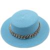 New Flat Top Top Hat Straw Hat Ladies Summer Beach Hat Shade Sunscreen Resort Seaside Hat Flat Brim Jazz Hat