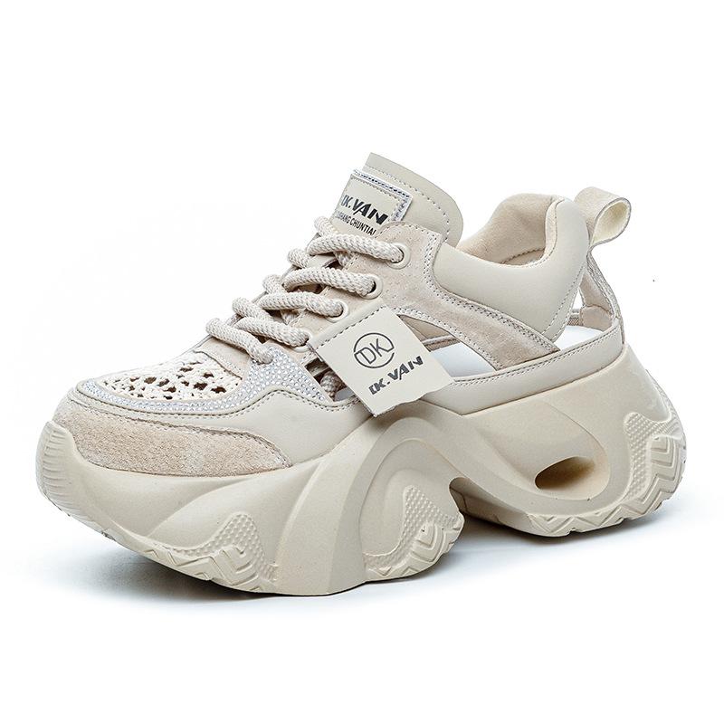 Mesh Hollow Dad Shoes New Thick-soled Heightening and Breathable Sports and Leisure Shoes In Summer
