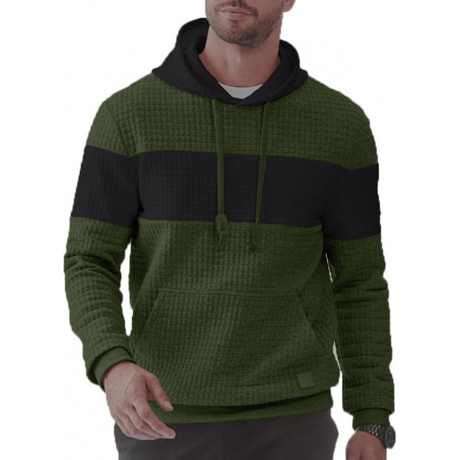 

Мужские повседневные свитшоты с длинным рукавом, на кулиске, с цветными блоками, пуловер, графические худи с карманами XXL