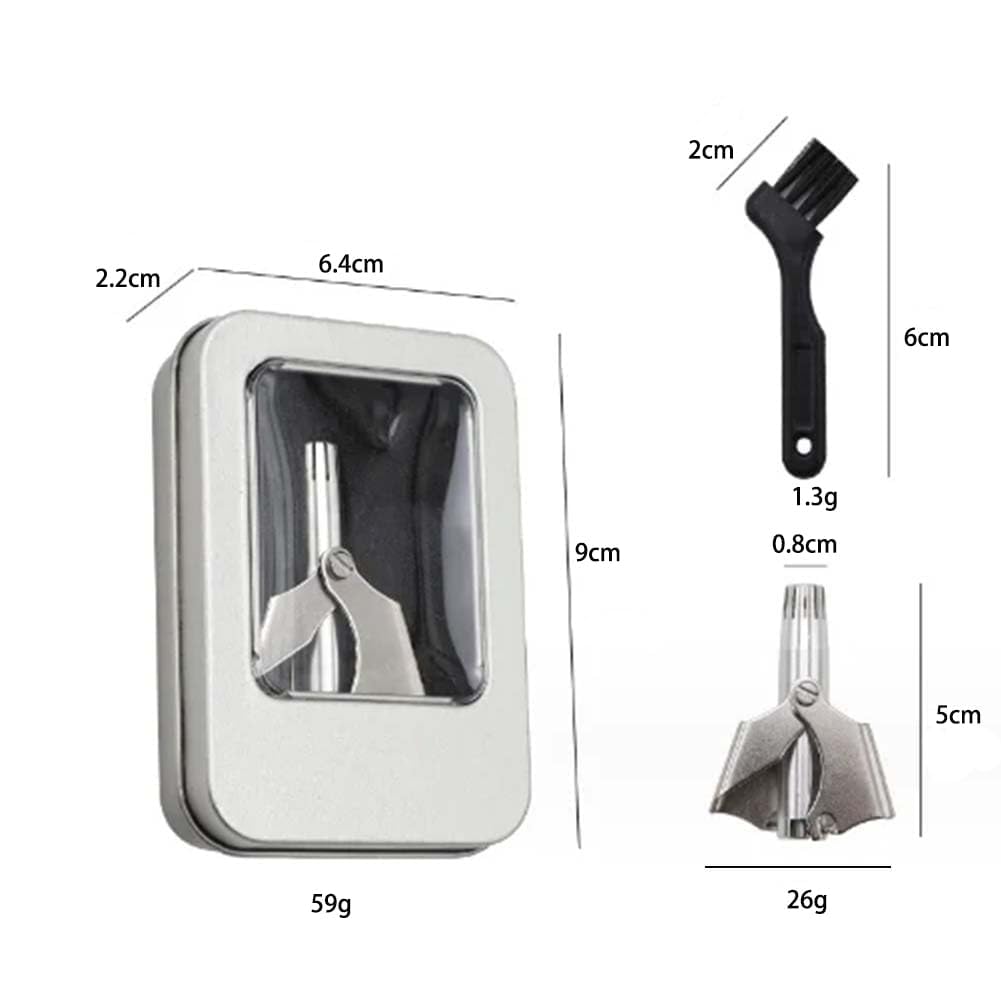 Xiao ber ber Manual Nose Hair Trimmer Rotating Style Battery-Free Washable with Cleaning Brush and Storage Case