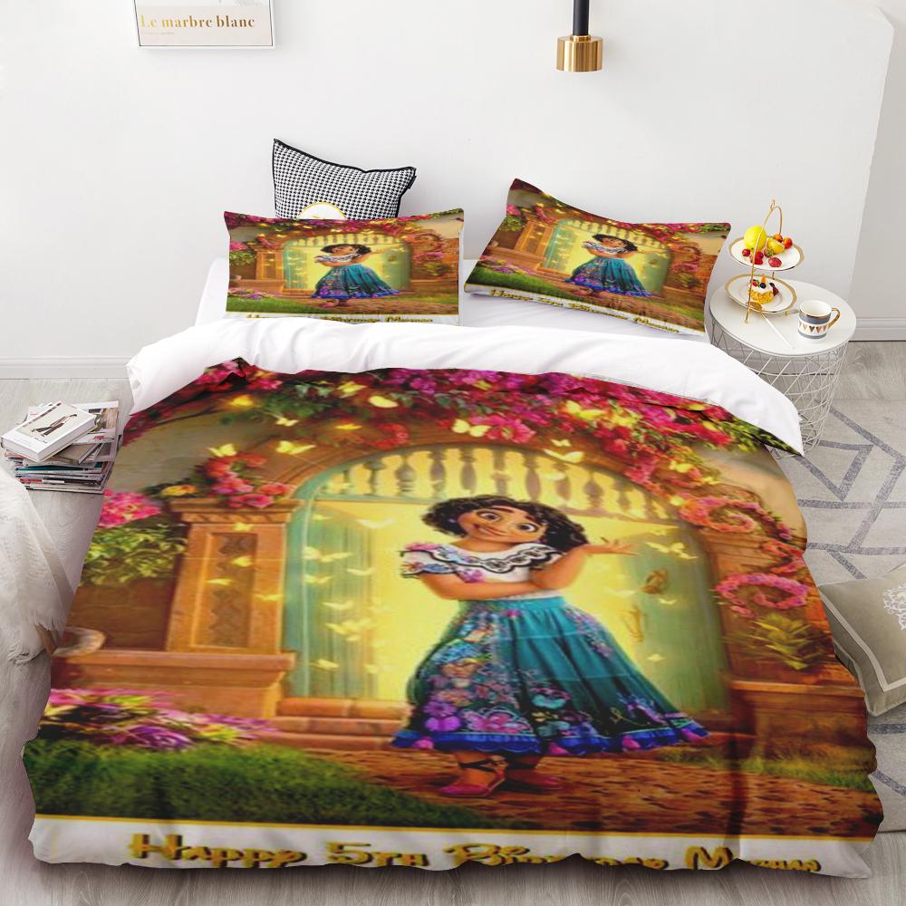 Disney Snow White Bell Princess Series Printed Bedroom Bedding Set Duvet Cover Christmas Gifts Comforte Cartoon With Pillowcase