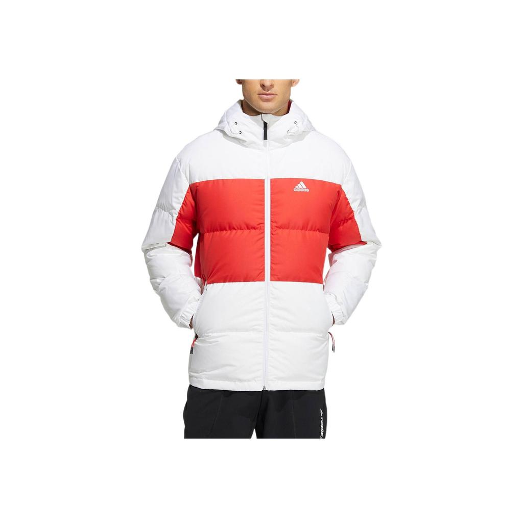 Adidas Logo Patchwork Hooded Long Sleeve Down Jacket Men Outerwear Multicolor HN2091