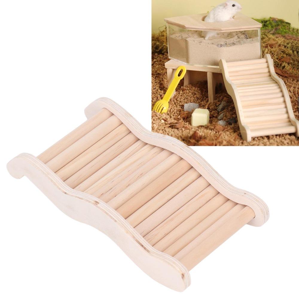 Wood Wooden Hamster Bridge Easy Installation Hamster Interactive Toy Pet Cage Accessories