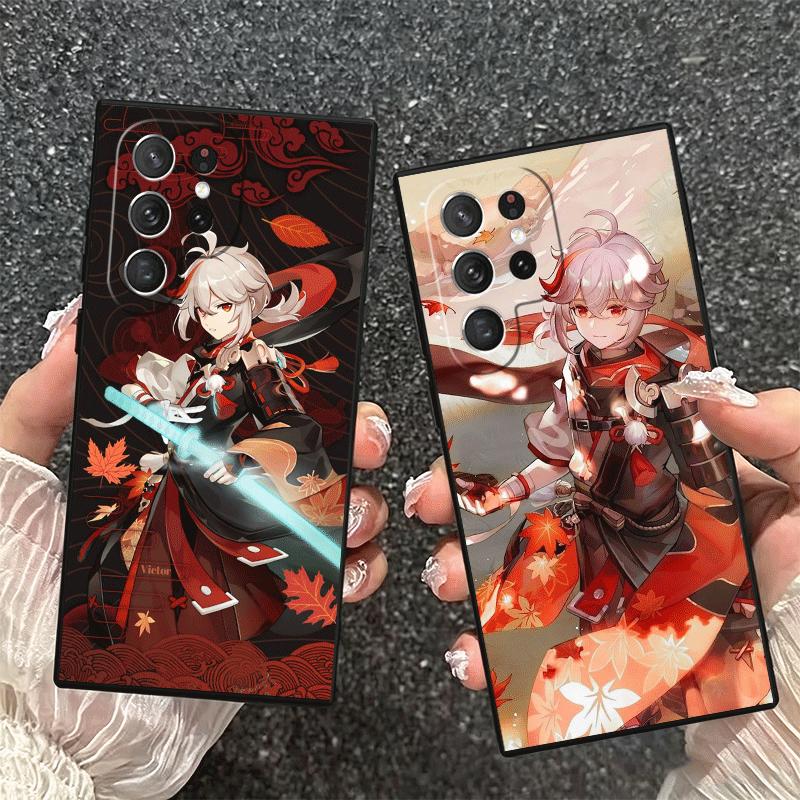 Genshin Impact Kazuha Soft Phone Case for Samsung Galaxy S26 S25 Edge S24 Ultra S23 Plus S22 S21 FE S20 Black Cover Back Shell