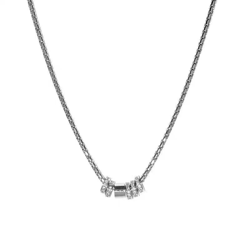 Unisex Strass Kreis Anhänger Halskette - Elegante Leichte Luxus Schlüsselbeinkette