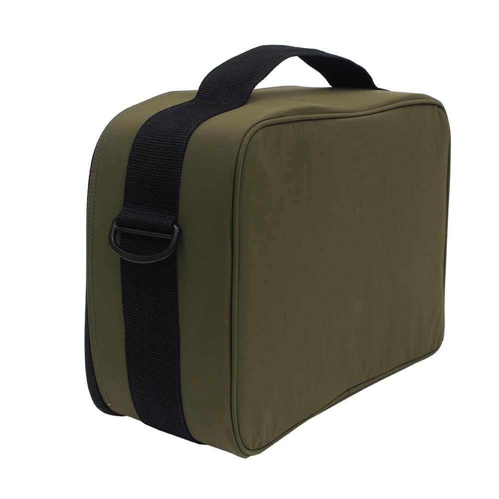 Jointer Reel Case Olive Jointer Storage Case 34 x 27 x 14cm Large Reel Compatible with Dividers and Pockets Protective Large Capacity Fishing Tackle