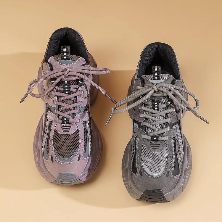 Sports dad shoes women's spring and autumn new versatile student thick sole height increase light breathable mesh running