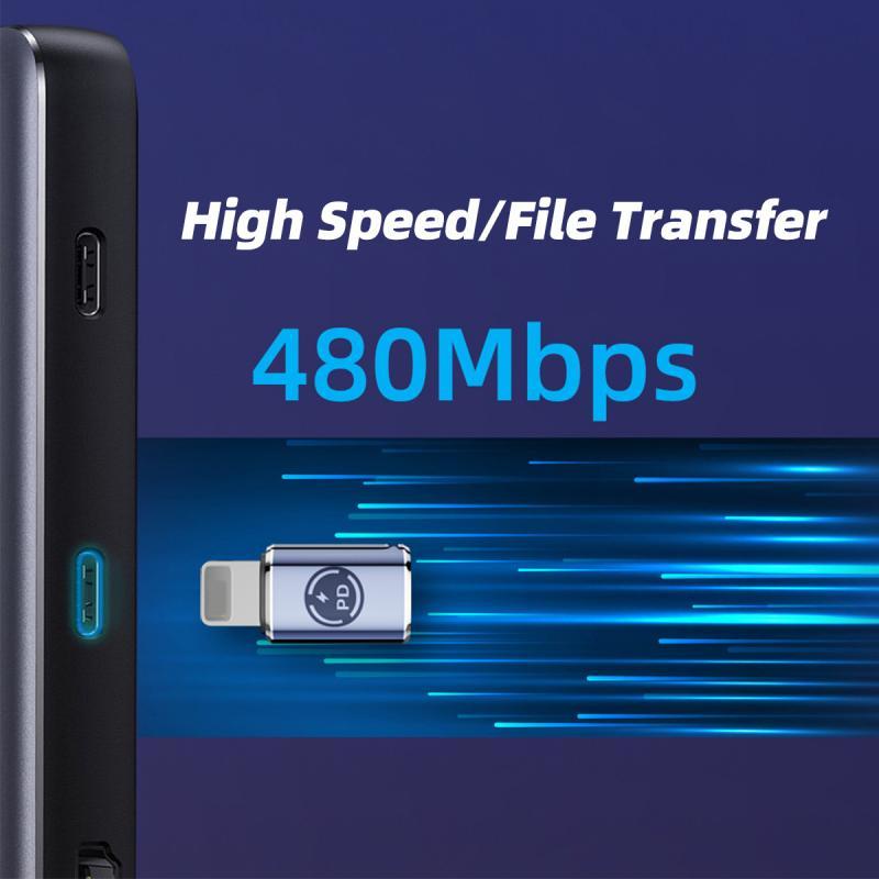 HdoorLink PD27W Hızlı Şarj Adaptörü USB C'den Lightning Dönüştürücü OTG Veri İletim Konnektörü iPhone iPad İçin