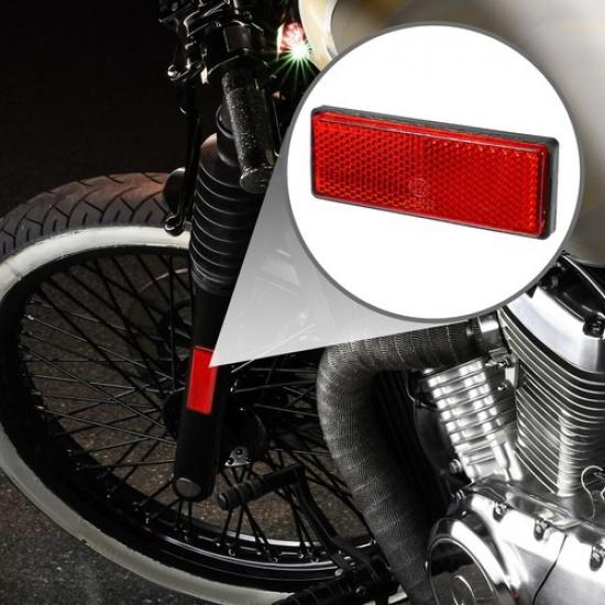4pcs 3.46"x1.26" Universal Reflector Rectangle Motorbike Reflector Red Orange