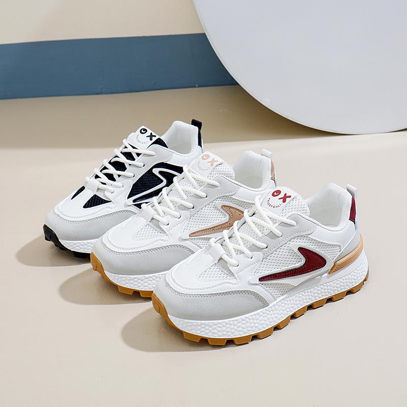 2024 Spring Trendy Women's Thick Sole Korean-Style Running Shoes for Female Students - Forrest Gump Casual Sneakers, Model 6116.