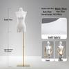 Luxury Full-Body Female Mannequin Display Stand: Fabric-Wrapped, Solid Wood