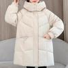 Mode Vinter Kvinna Långa Parkas Huva Lös Tjock Varm Jackor Damkappor