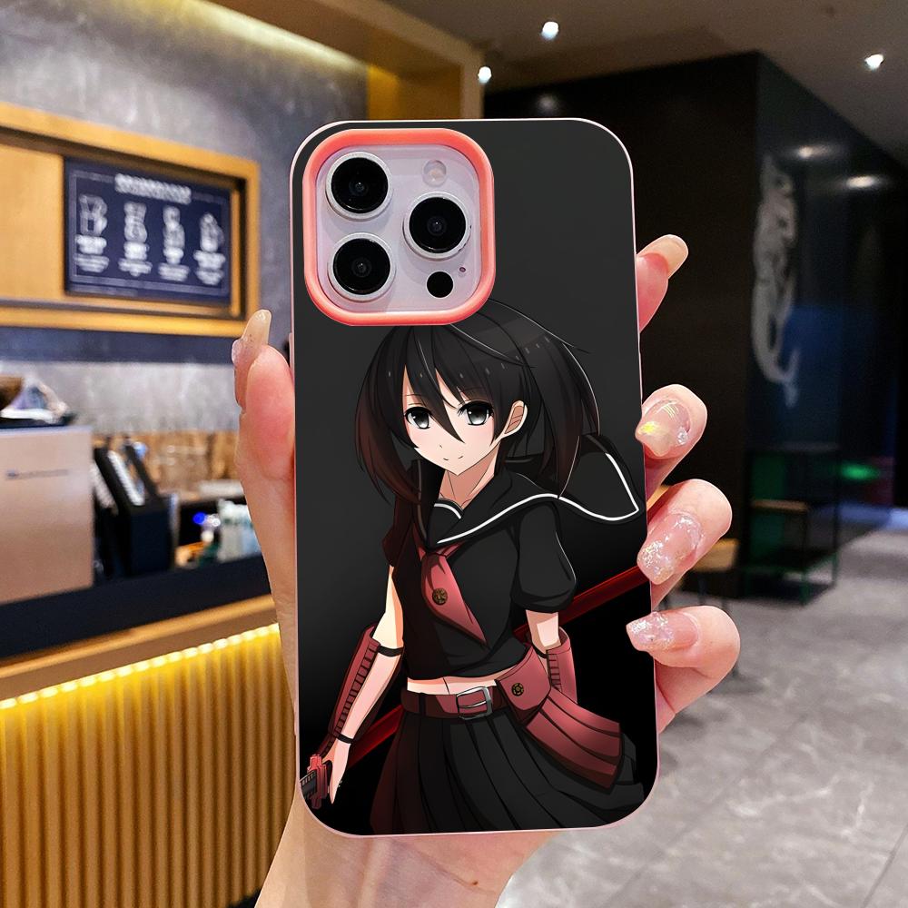 Akame Kurome Jelly Doppelschicht Rosa Handyhülle für iPhone 17 16 15 14 13 12 11 Air Pro Max Plus Schutzhülle