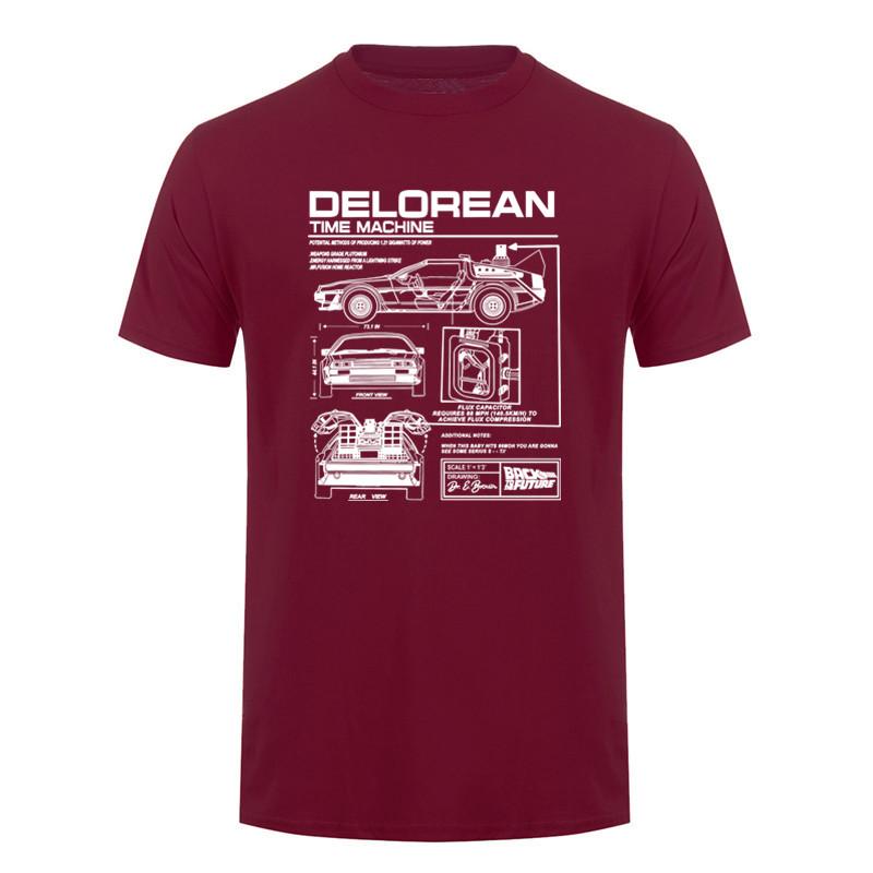 Back To The Future Delorean Schematic Tshirt Print Tshirt Unisex Cotton T Shirt Summer Hip Hop Tees Dz241