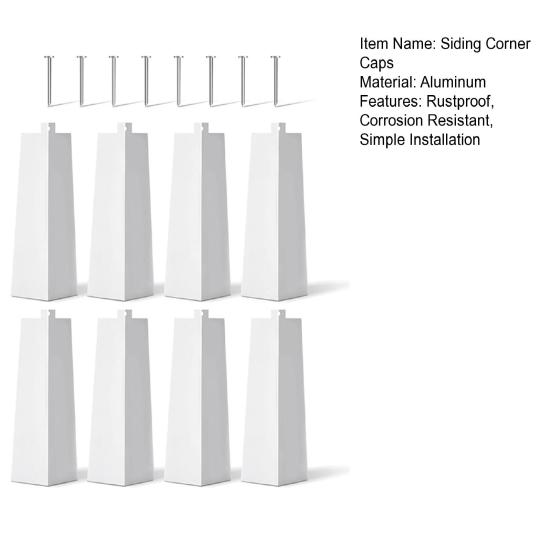 8Pcs Aluminum Siding Corners Rustproof Corrosion Resistant High Strength White