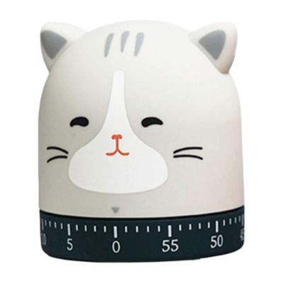 Kattformad Tecknad Timer Mini Nedräkningstimrar Mekanisk Kökstimer Sömnpåminnelse/Power Nap