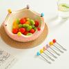 2-in-1 Keramik Obstteller Erdbeer-Orangen-Form Salat Servier-Obstgabel-Set mit Gabeln Dekoration Salatschüssel Obst-Einsatz