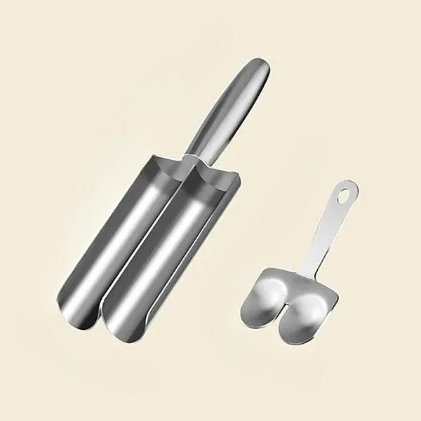 סט להכנת קציצות Non-Stick לשחרור קל - כפית קציצות ידנית לכדורי דגים ללא מאמץ - כלי מטבח אידיאלי לבישול ביתי