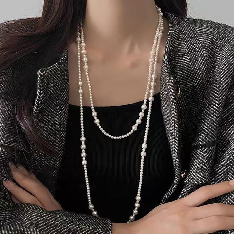 Imitation Pearl Multi-Layered Women'S Necklace Exaggerated High Street Club Party Banquet Necklace For Women Jewelry
