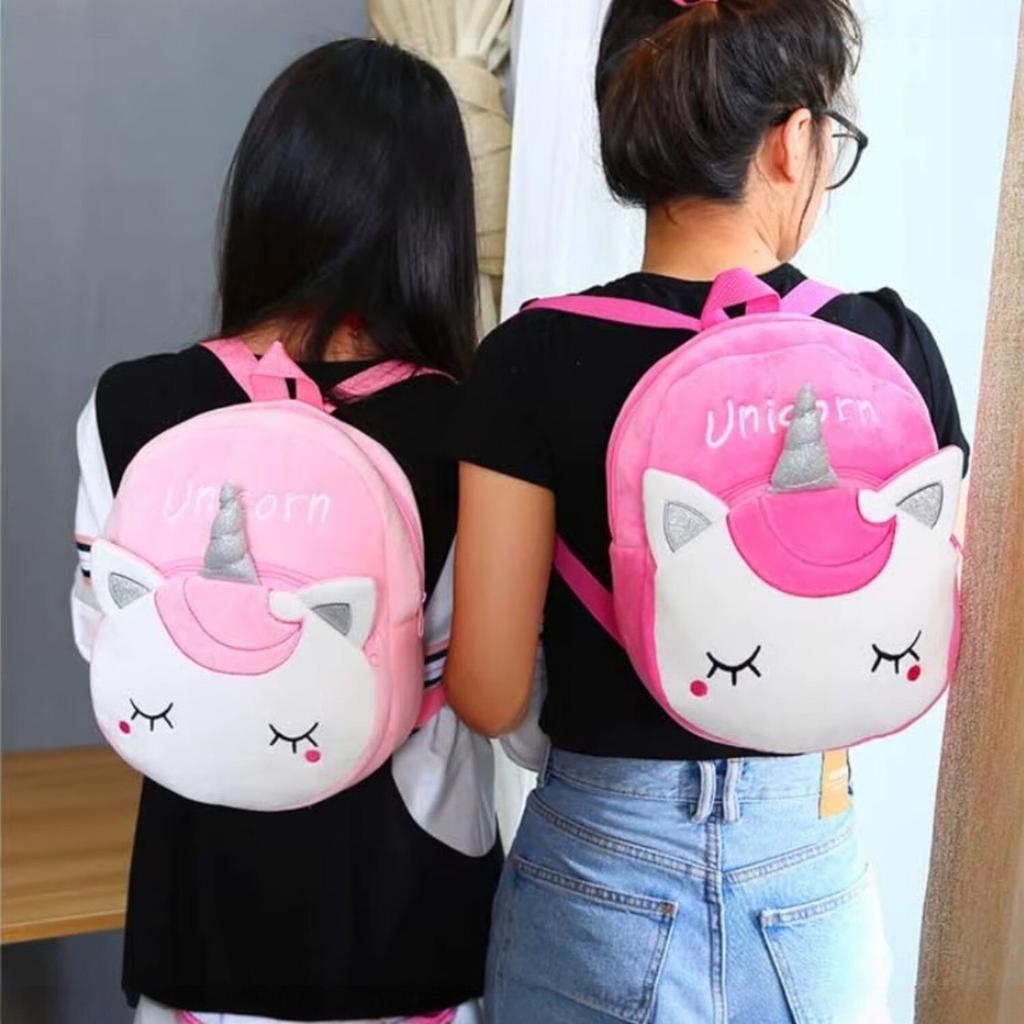 Malvys Unicorn Roz Intens Uni Glow Soft Backpack 27cm – Girls Kindergarten Gift, Plush School Bag, Easy Clean Cute Design