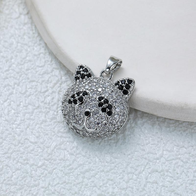 

Модне високопочутте персоналізоване позолочене повне діамантове намисто з ведмедиком із жіночим мультяшним милим кулоном із червоною пандою