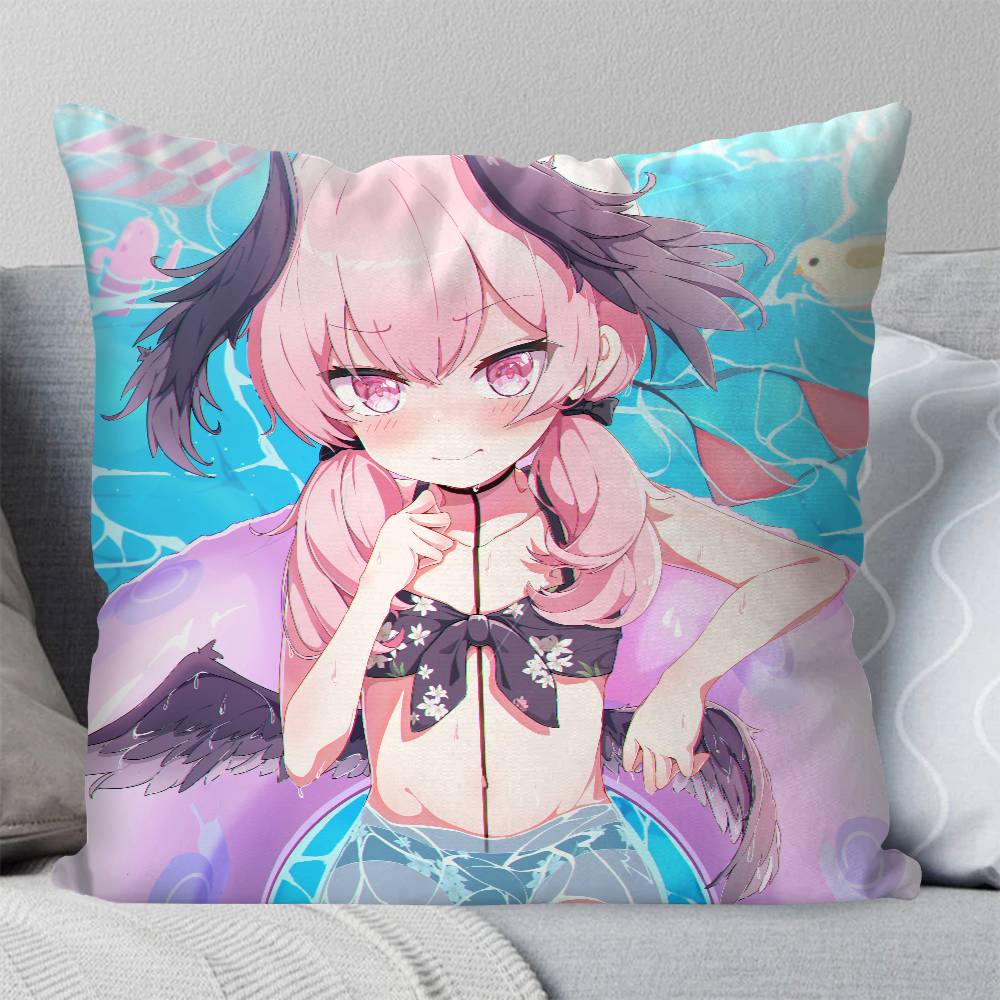 Shimoe Koharu Anime Game BBlue Archive Pillow Case Fashion Square Pillowcase Bedroom Sofa Room Ins Decoration Leisure