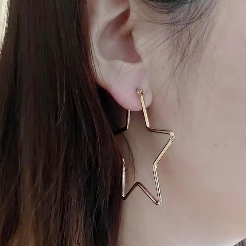 

Three-Piece Large Stainless Steel Star Wire Earrings Set 2.0*30mm Pair