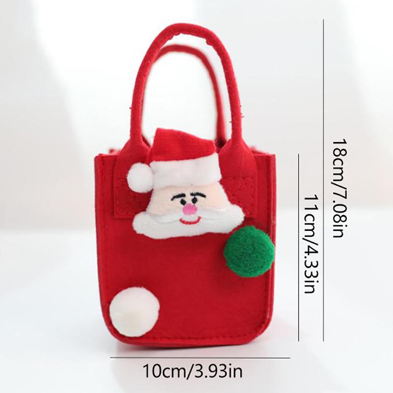 Filz Wiederverwendbare Handtasche Weihnachtsfeier Geschenktasche Apfel Süßigkeit Keks Tragetasche Weihnachtspaket Dekoration Geschenktasche Für Kinderparty