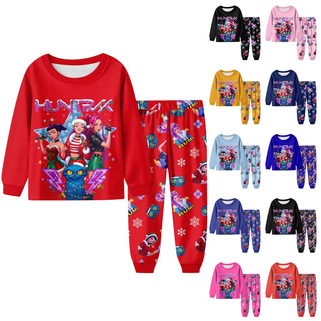 Children's Fashion Suit Skirt Round Neck Long Sleeve Top Pants