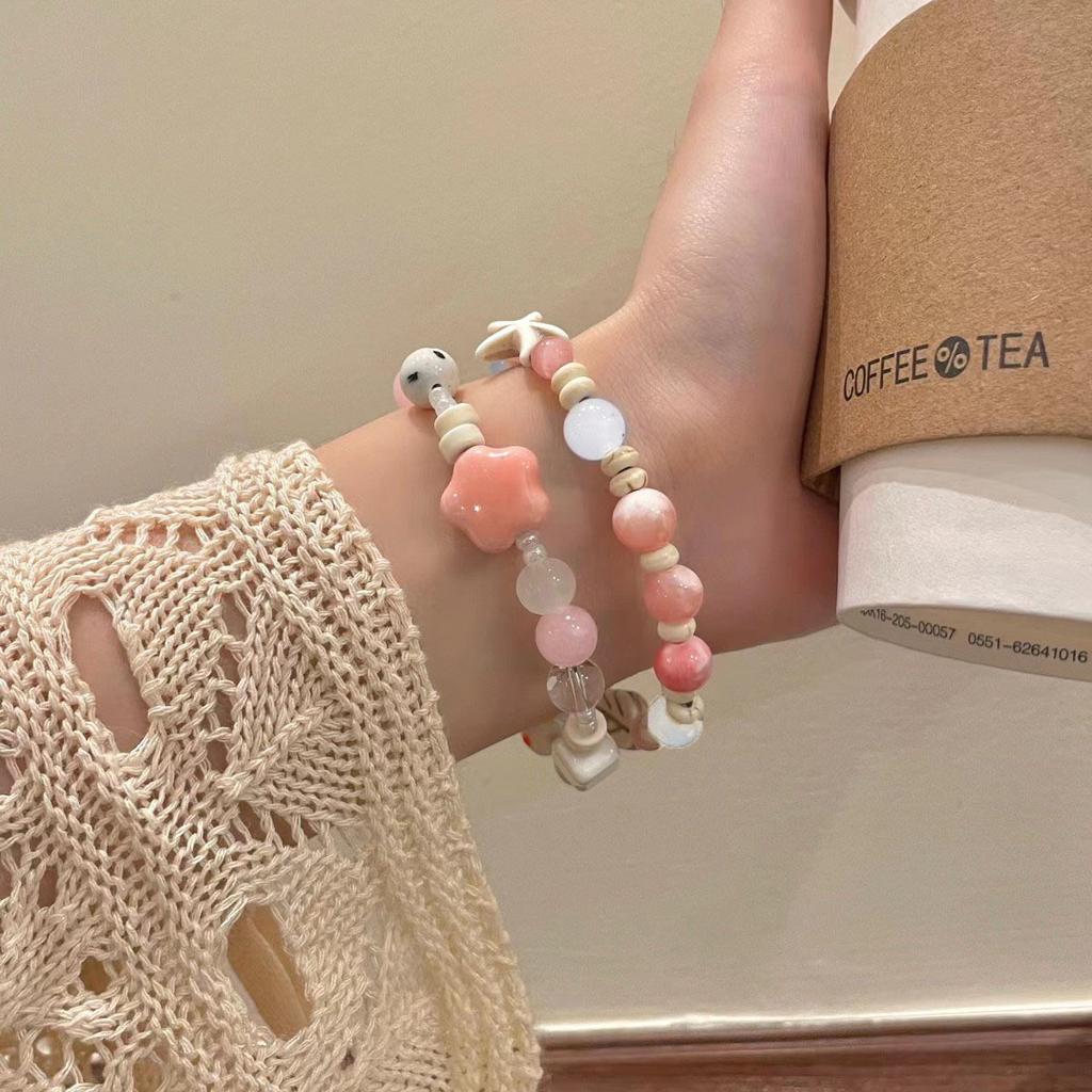 New Chinese Ceramic Beaded Bracelet Femininity Sweet And Cute Girl Bracelet Niche Versatile National Style Jewelry