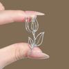 Brooch Hollow Tulip Design Anti-Wear Lapel Pin Sweaters Collars Hats Bags Coats Scarves Badge Versatile Accessory