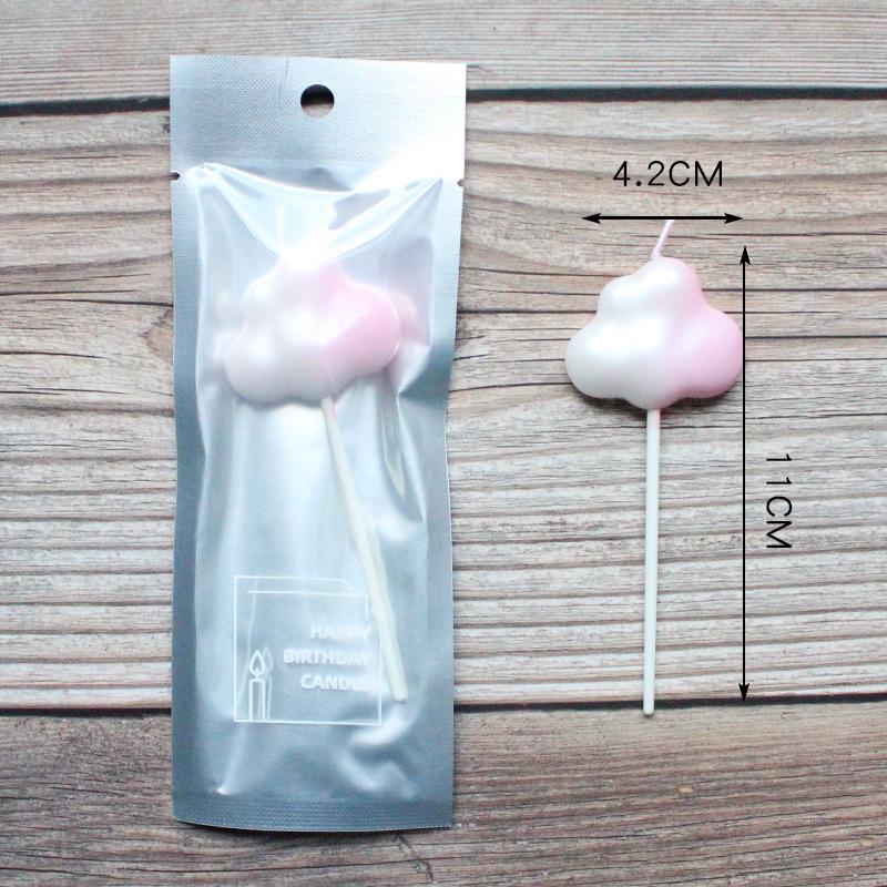 Single Gradient Color Diamond Cloud Birthday Candle Cake Decoration Party Supplies Creative Colorful Candle