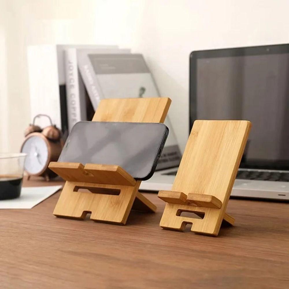 Multi-Angle Bamboo Phone Holder Solid Wood Mobile Phone Support Tablet Mount  Charging Station